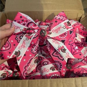 Cowgirl Up Pink Cheer Bow